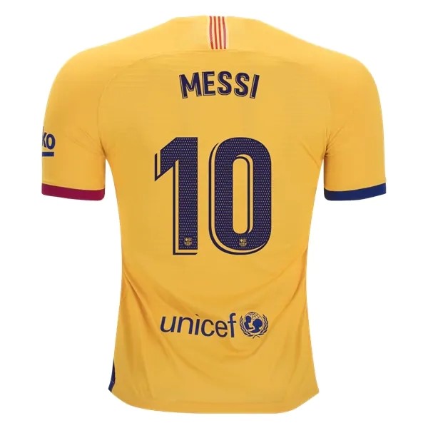 Camiseta Barcelona NO.10 Messi Segunda equipación 2019-2020 Amarillo